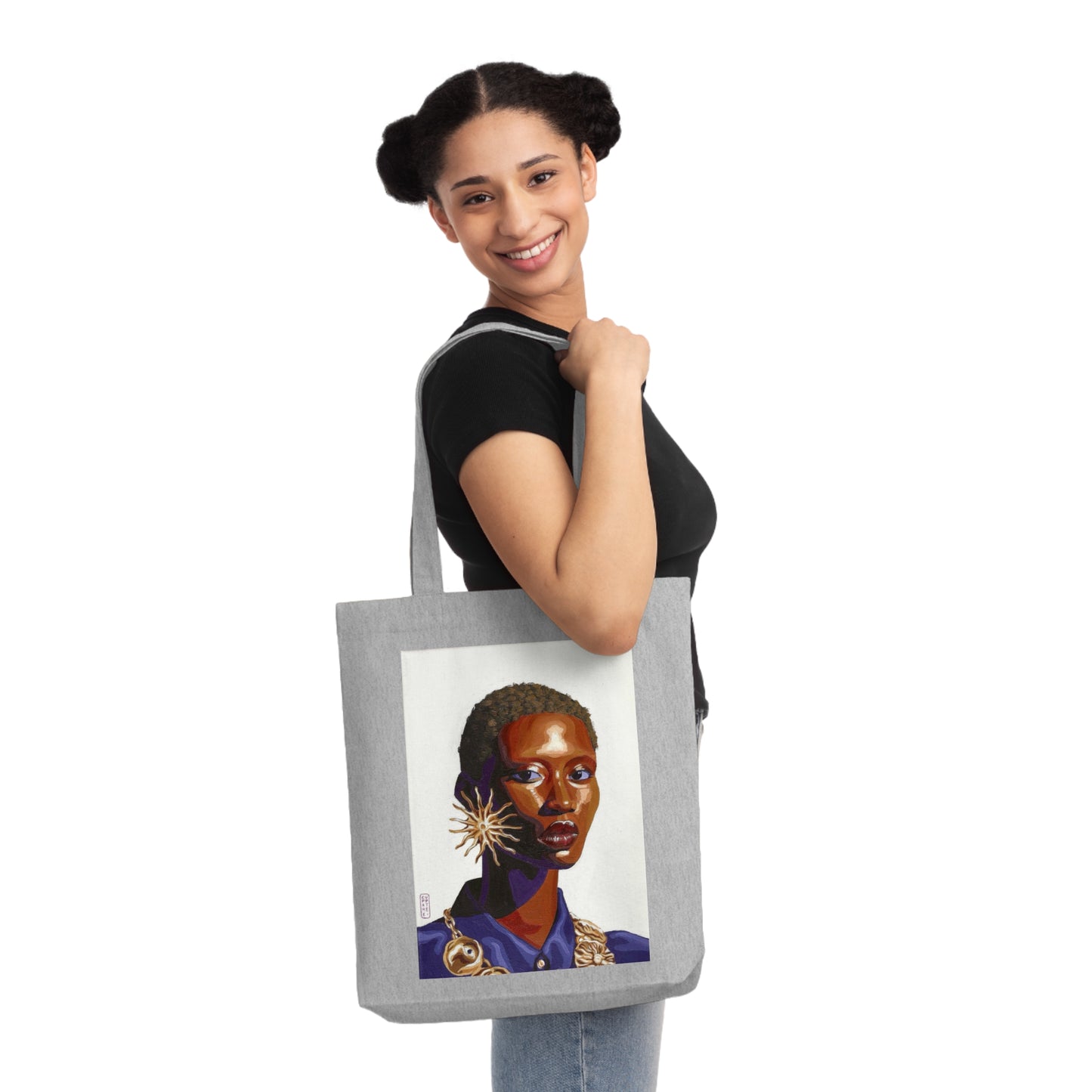 Colourful portrait - Woven Tote Bag