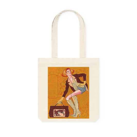 70s inspired illustration - Woven Tote Bag