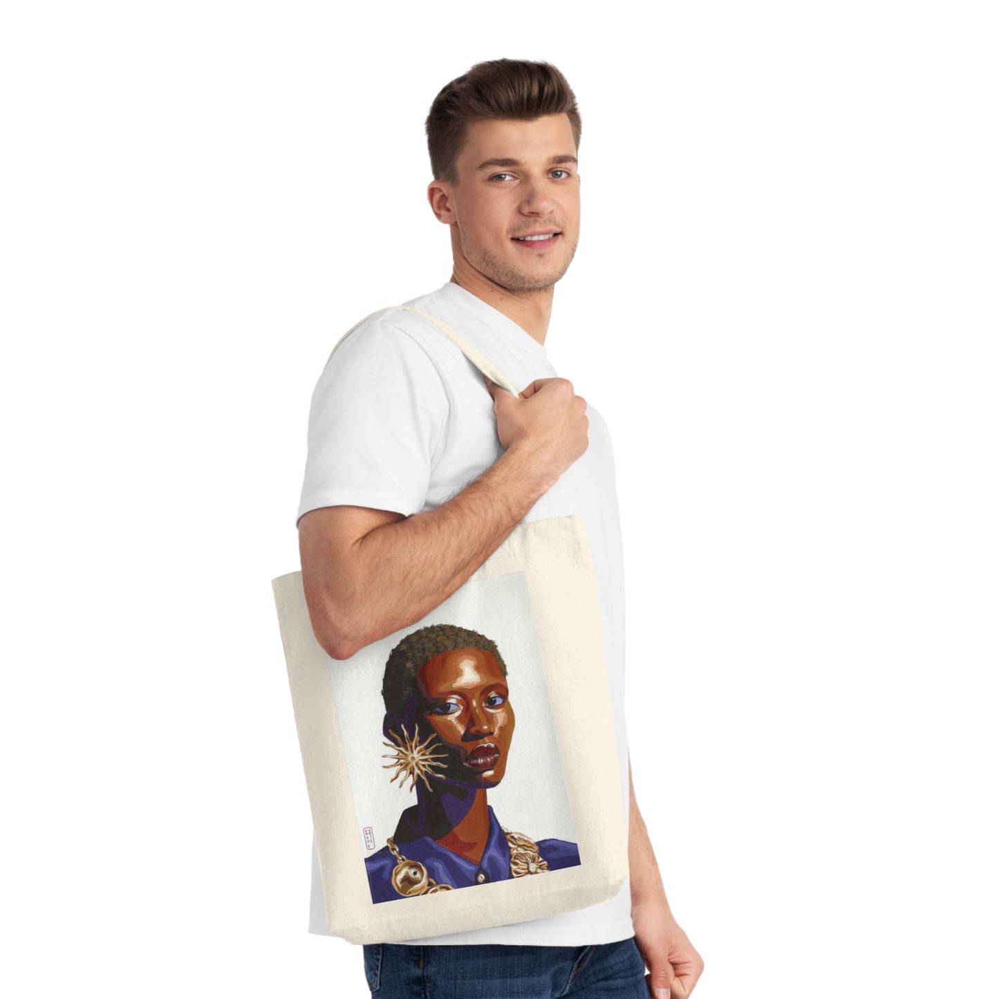 Colourful portrait - Woven Tote Bag