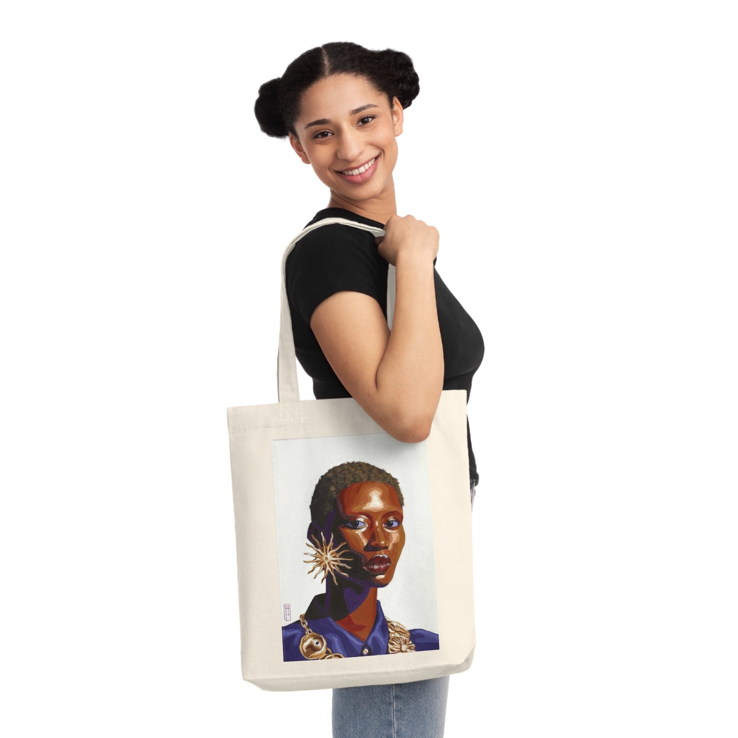 Colourful portrait - Woven Tote Bag